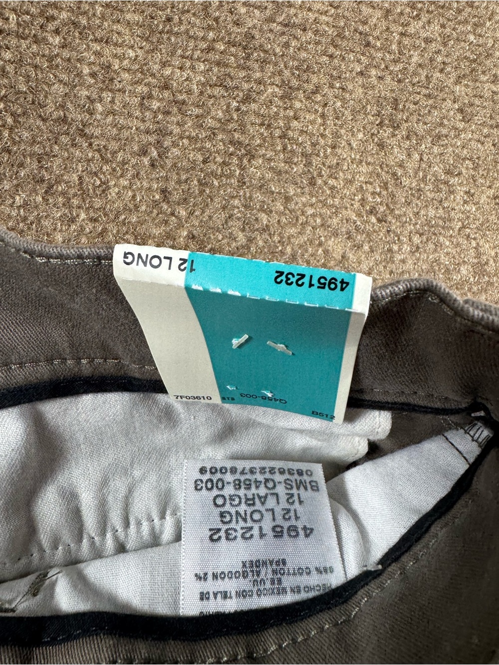 Lee Relaxed Plain Front Straight Leg Gray Brown Pants Size 12 Long - Picture 8 of 12